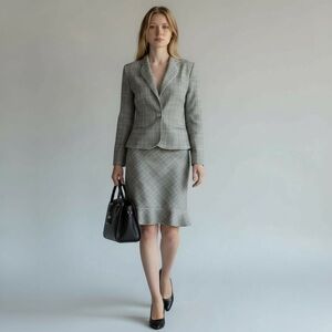 Liz Claiborne Gray Plaid Skirt Set